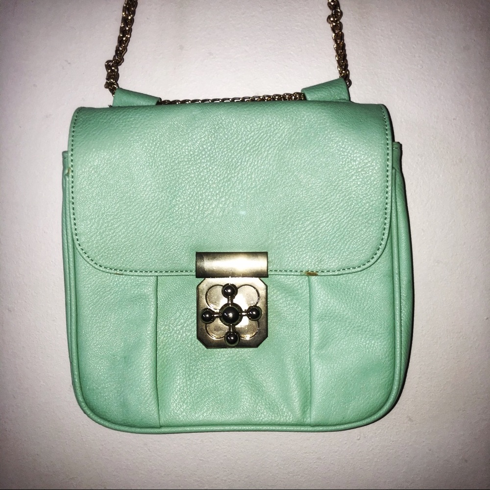 Seafoam green side body purse
